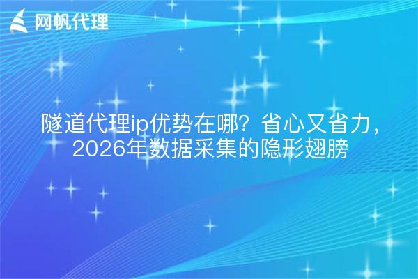 隧道代理ip优势在哪？省心又省力，2026年数据采集的隐形翅膀