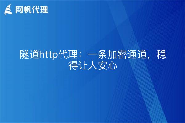 隧道http代理：一条加密通道，稳得让人安心