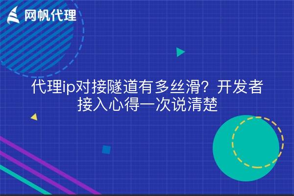 代理ip对接隧道有多丝滑?开发者接入心得一次说清楚