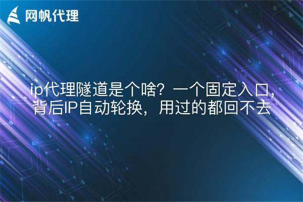ip代理隧道是个啥？一个固定入口，背后IP自动轮换，用过的都回不去