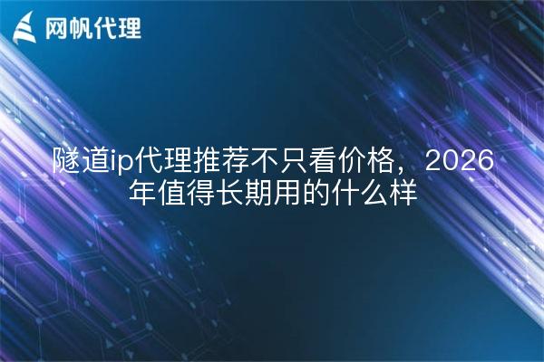 隧道ip代理推荐不只看价格,2026年值得长期用的什么样
