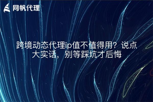 跨境动态代理ip值不值得用？说点大实话，别等踩坑才后悔
