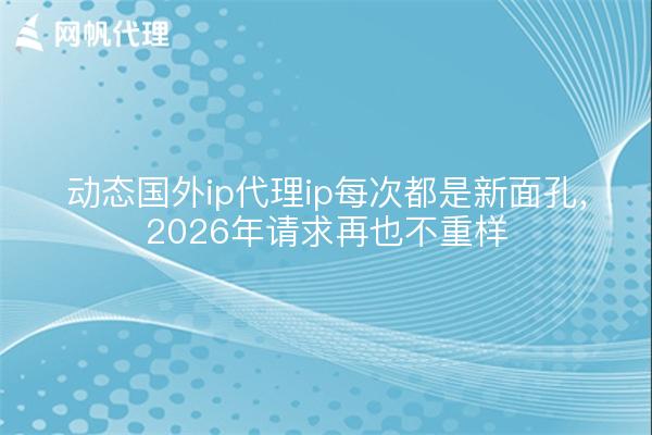 动态国外ip代理ip每次都是新面孔，2026年请求再也不重样