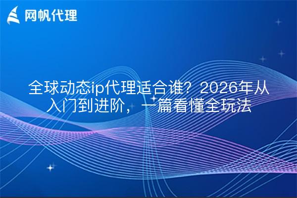 全球动态ip代理适合谁?2026年从入门到进阶,一篇看懂全玩法