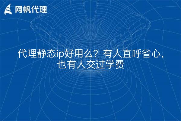 代理静态ip好用么?有人直呼省心,也有人交过学费