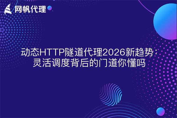 动态HTTP隧道代理2026新趋势：灵活调度背后的门道你懂吗