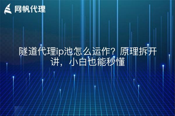 隧道代理ip池怎么运作？原理拆开讲，小白也能秒懂