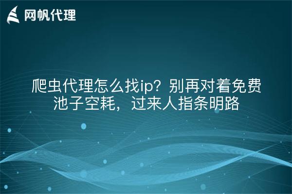 爬虫代理怎么找ip？别再对着免费池子空耗，过来人指条明路