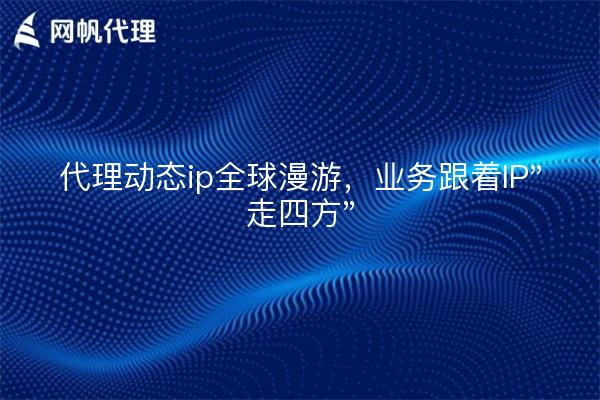 代理动态ip全球漫游,业务跟着IP"走四方"