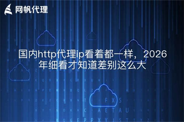 国内http代理ip看着都一样，2026年细看才知道差别这么大
