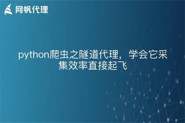 python爬虫之隧道代理，学会它采集效率直接起飞