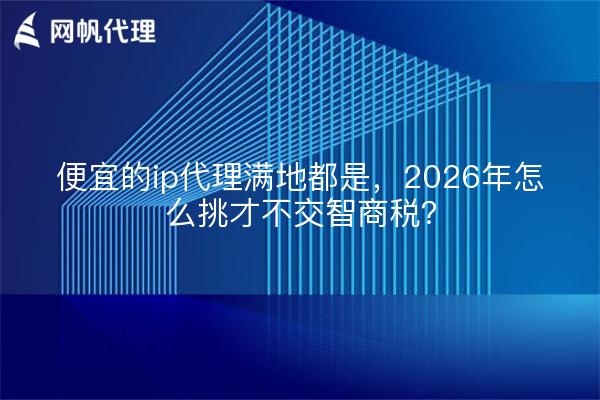 便宜的ip代理满地都是，2026年怎么挑才不交智商税？