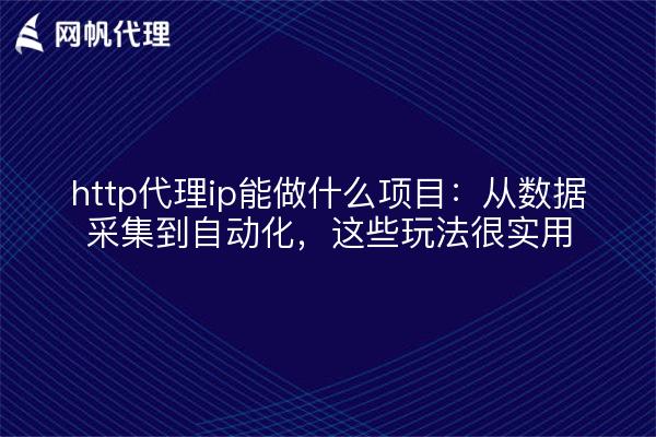 http代理ip能做什么项目:从数据采集到自动化,这些玩法很实用