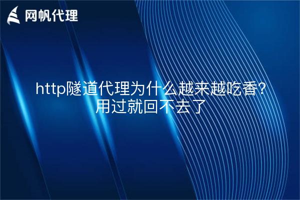 http隧道代理为什么越来越吃香?用过就回不去了
