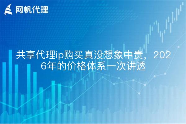 共享代理ip购买真没想象中贵,2026年的价格体系一次讲透