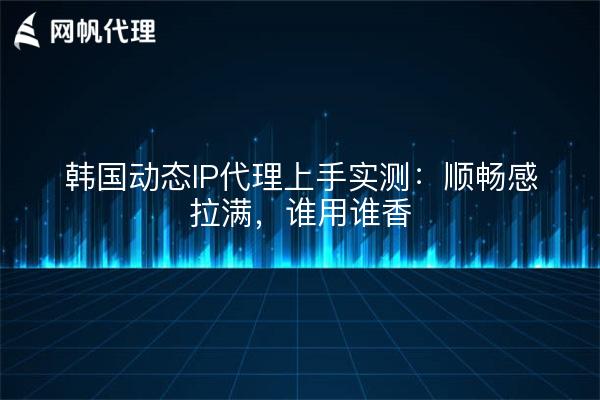 韩国动态IP代理上手实测:顺畅感拉满,谁用谁香