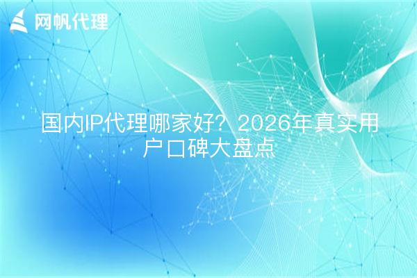 国内IP代理哪家好？2026年真实用户口碑大盘点