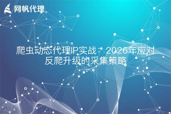 爬虫动态代理IP实战：2026年应对反爬升级的采集策略