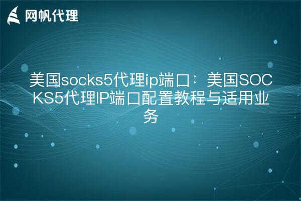 美国socks5代理ip端口：美国SOCKS5代理IP端口配置教程与适用业务