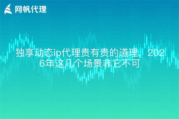 独享动态ip代理贵有贵的道理,2026年这几个场景非它不可