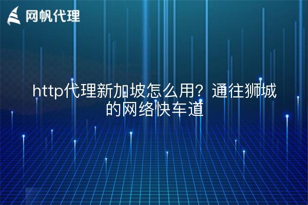 http代理新加坡怎么用？通往狮城的网络快车道