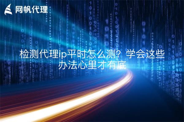 检测代理ip平时怎么测?学会这些办法心里才有底