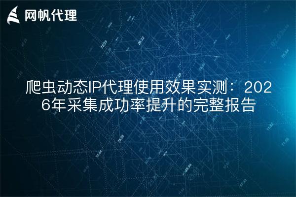 爬虫动态IP代理使用效果实测：2026年采集成功率提升的完整报告