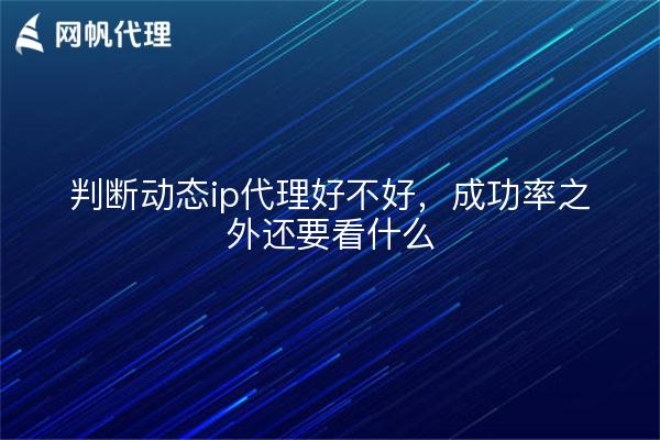 判断动态ip代理好不好,成功率之外还要看什么