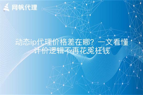 动态ip代理价格差在哪？一文看懂计价逻辑不再花冤枉钱