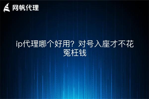 ip代理哪个好用？对号入座才不花冤枉钱