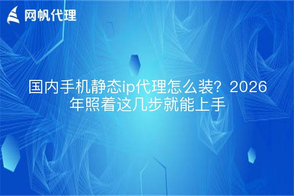 国内手机静态ip代理怎么装?2026年照着这几步就能上手