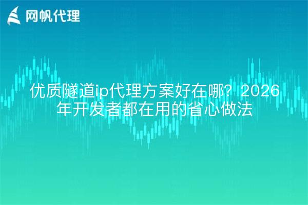 优质隧道ip代理方案好在哪?2026年开发者都在用的省心做法