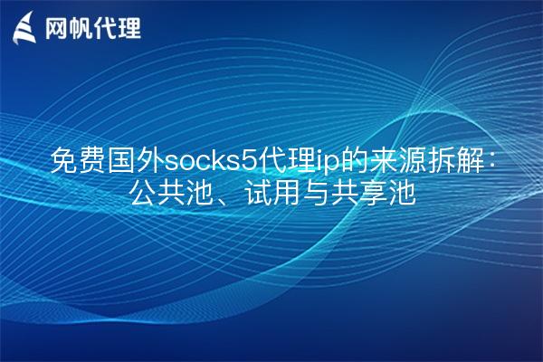 免费国外socks5代理ip的来源拆解:公共池、试用与共享池