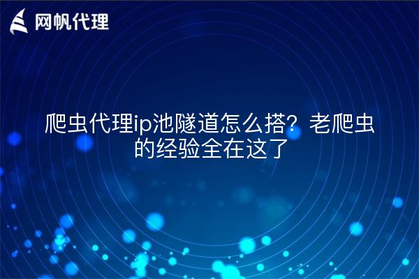 爬虫代理ip池隧道怎么搭?老爬虫的经验全在这了