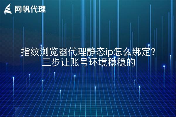 指纹浏览器代理静态ip怎么绑定？三步让账号环境稳稳的