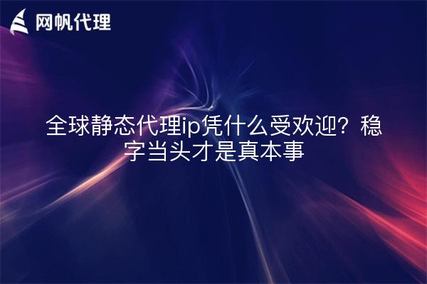 全球静态代理ip凭什么受欢迎?稳字当头才是真本事