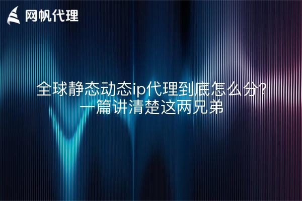 全球静态动态ip代理到底怎么分?一篇讲清楚这两兄弟