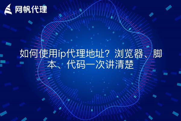 如何使用ip代理地址？浏览器、脚本、代码一次讲清楚