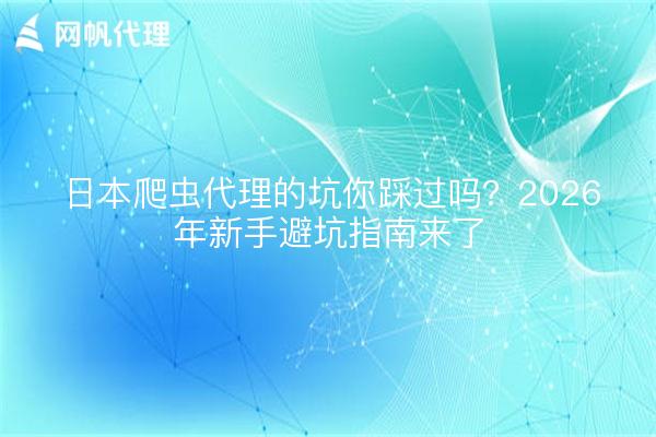 日本爬虫代理的坑你踩过吗？2026年新手避坑指南来了