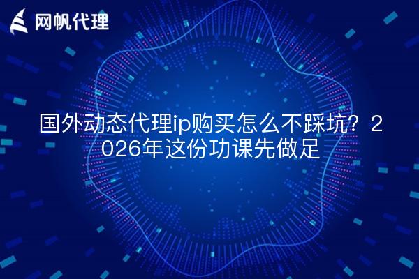 国外动态代理ip购买怎么不踩坑？2026年这份功课先做足