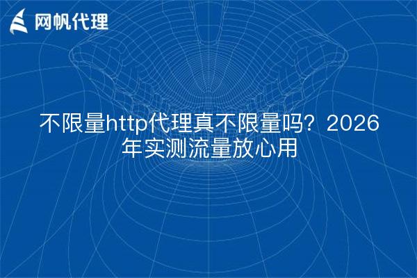 不限量http代理真不限量吗?2026年实测流量放心用