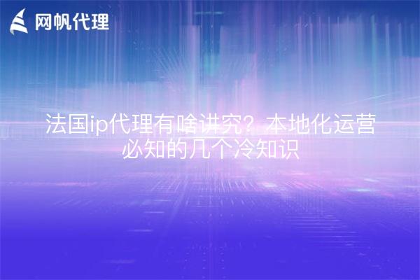 法国ip代理有啥讲究？本地化运营必知的几个冷知识
