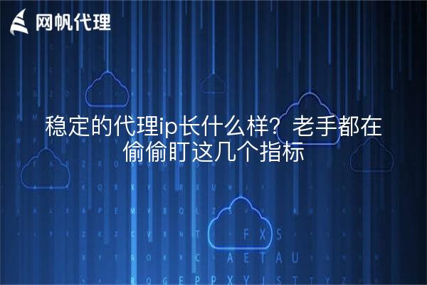 稳定的代理ip长什么样？老手都在偷偷盯这几个指标