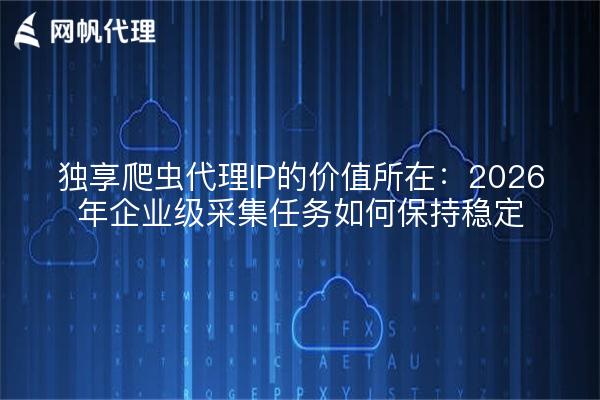 独享爬虫代理IP的价值所在：2026年企业级采集任务如何保持稳定