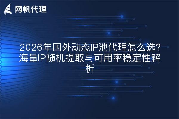 2026年国外动态IP池代理怎么选?海量IP随机提取与可用率稳定性解析