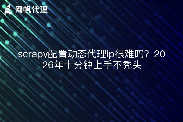 scrapy配置动态代理ip很难吗？2026年十分钟上手不秃头